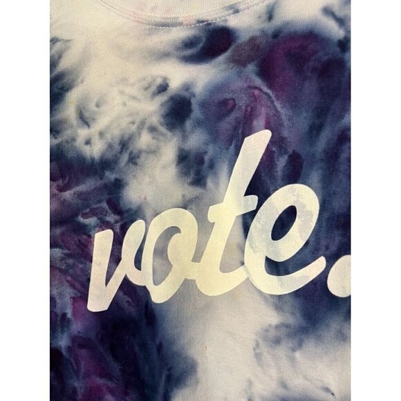 Anna Joyce Sweatshirt Women 2XL Blue Tie Dye Vote Hand Dyed Active Yoga Sporty - Picture 5 of 9